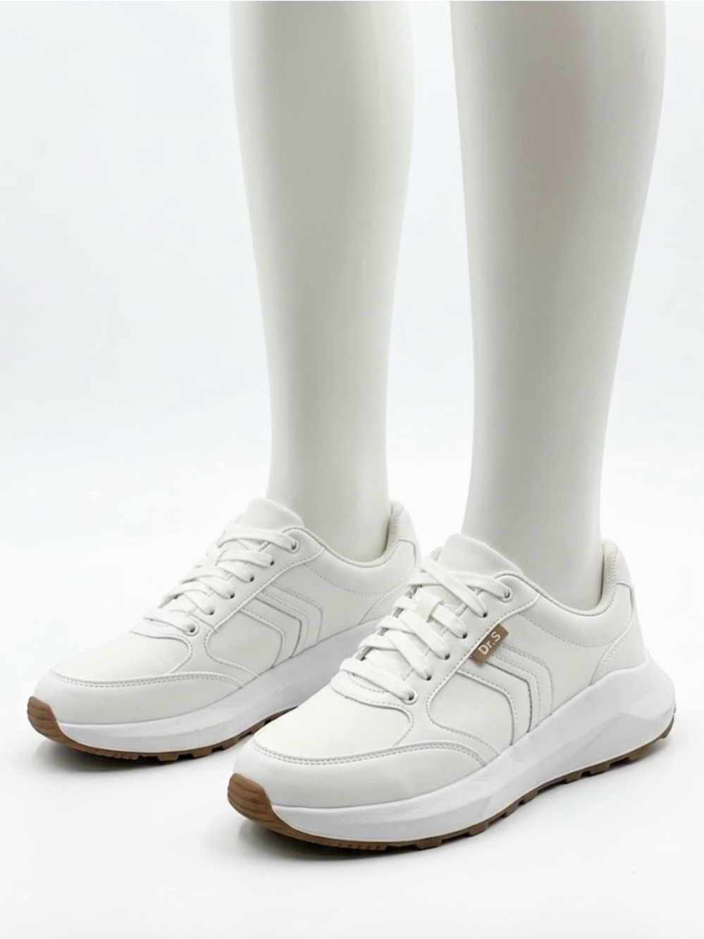 Women's White Casual Lace-Up Sneakers